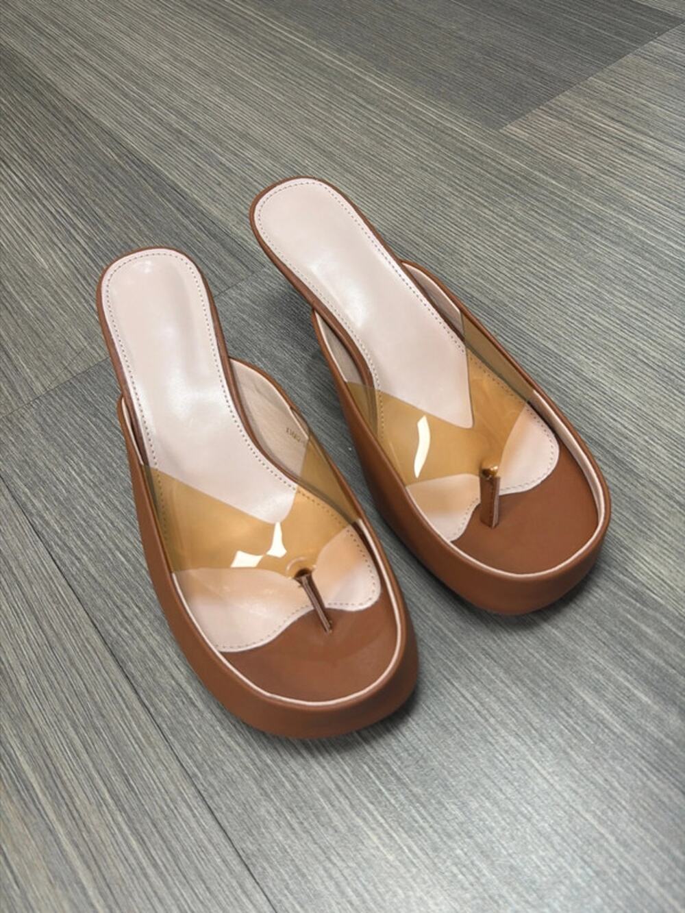 Jelly Kitten Heels Sandals for Women Clear Thong Flip Flop Shoes • New • US 8.5